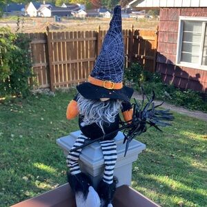 Halloween Gnome with Spider Web Hat